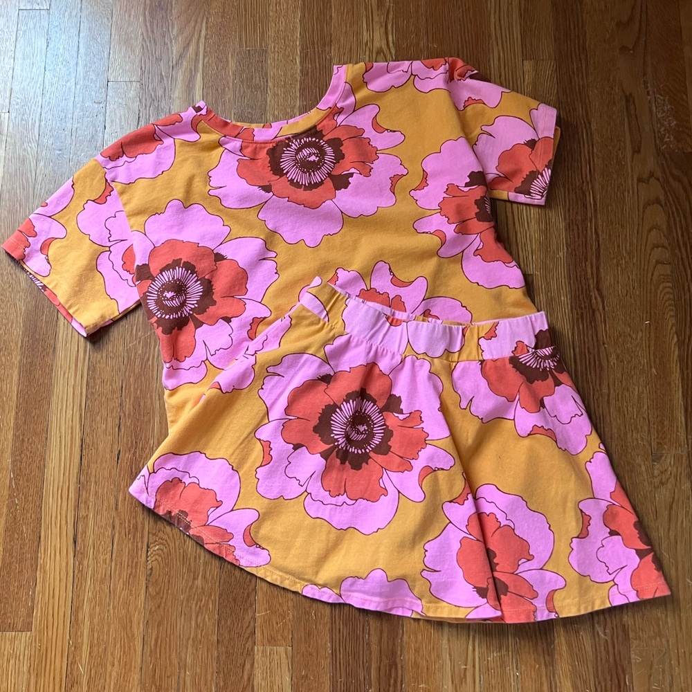 Gap crop t shirt and skort outfit set in pink floral size 12 xl